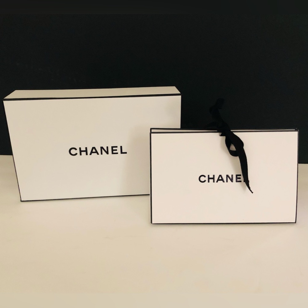 Authentic Chanel Small Gift Box & Small Triangle Gift Box, With Tissue & Shreds